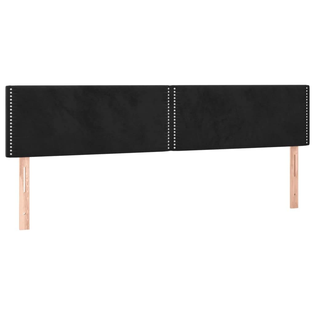 Galvūgalis su LED, juodos spalvos, 200x5x78/88cm, aksomas