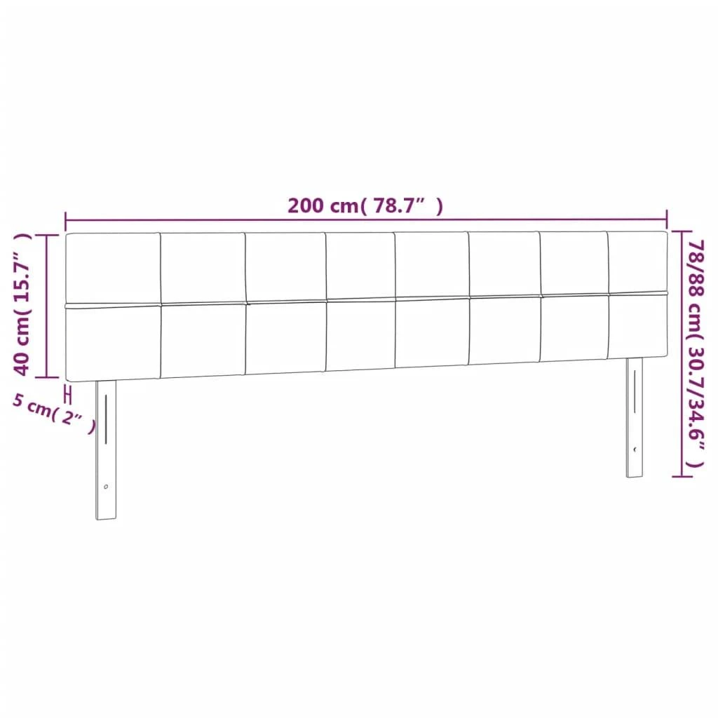 Galvūgalis su LED, juodos spalvos, 200x5x78/88cm, audinys