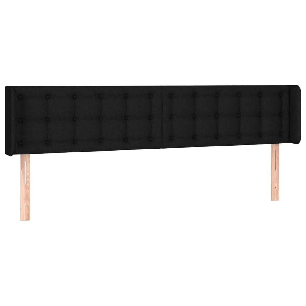 Galvūgalis su LED, juodos spalvos, 203x16x78/88cm, audinys