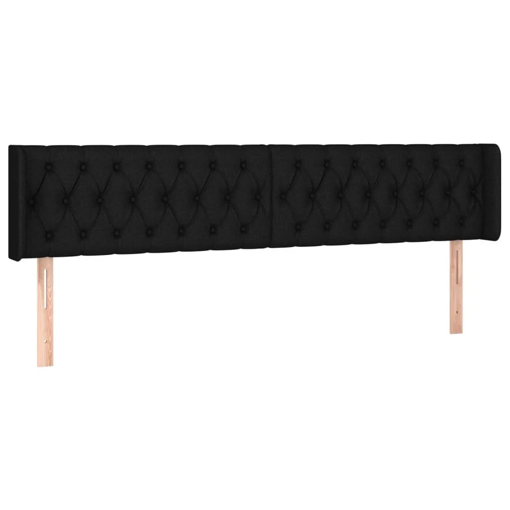 Galvūgalis su LED, juodos spalvos, 203x16x78/88cm, audinys