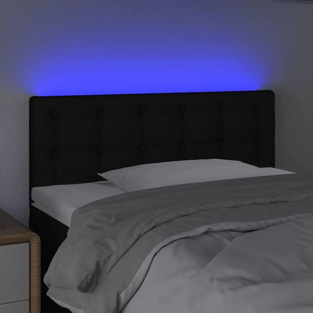 Galvūgalis su LED, juodos spalvos, 80x5x78/88cm, audinys