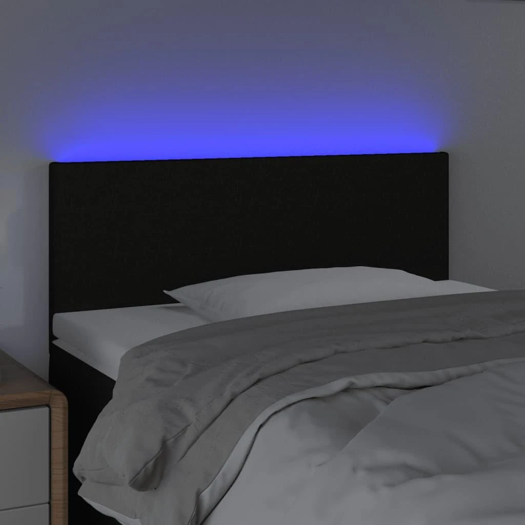 Galvūgalis su LED, juodos spalvos, 80x5x78/88cm, audinys