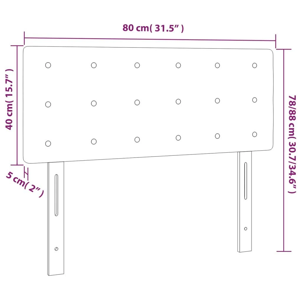 Galvūgalis su LED, juodos spalvos, 80x5x78/88cm, dirbtinė oda