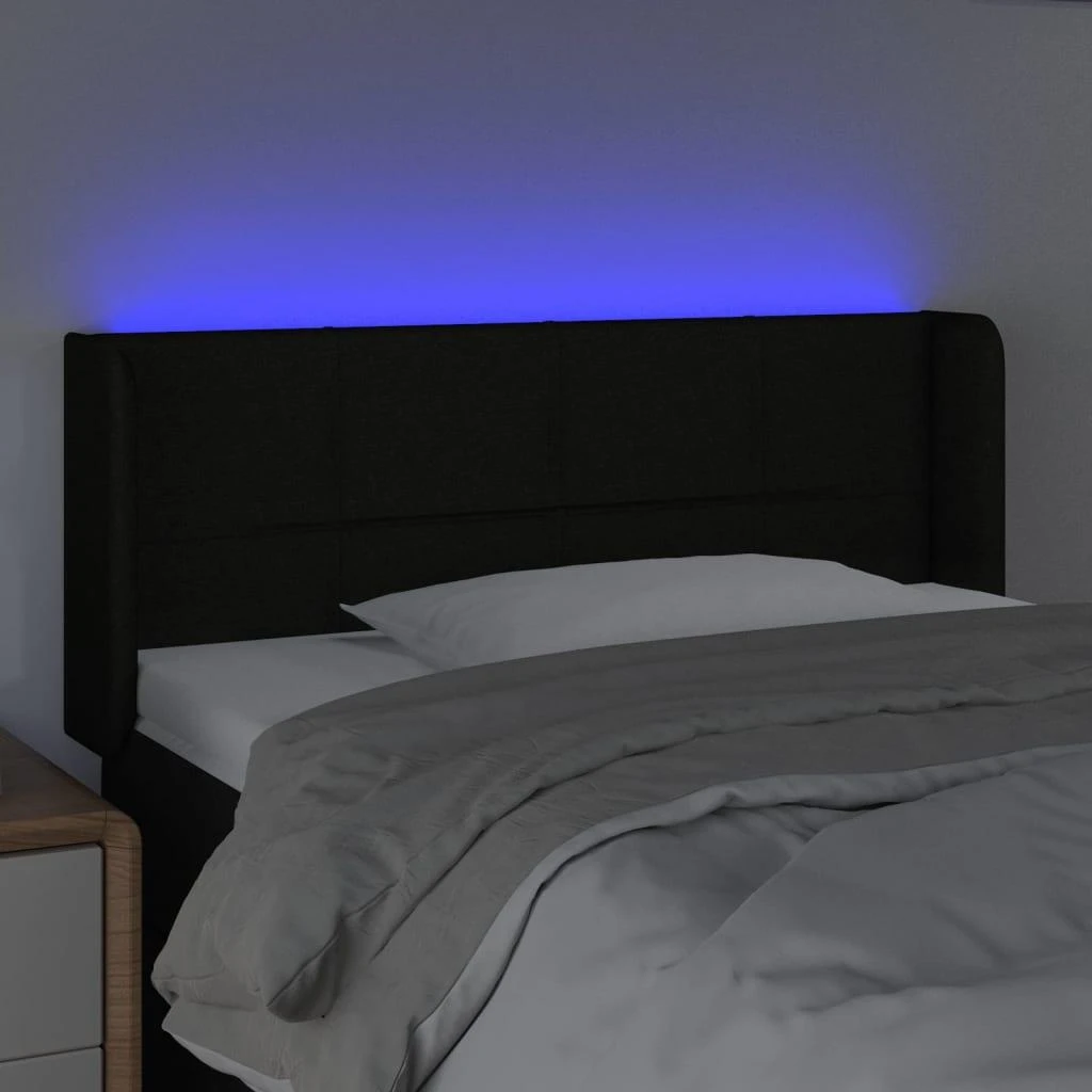 Galvūgalis su LED, juodos spalvos, 83x16x78/88cm, audinys