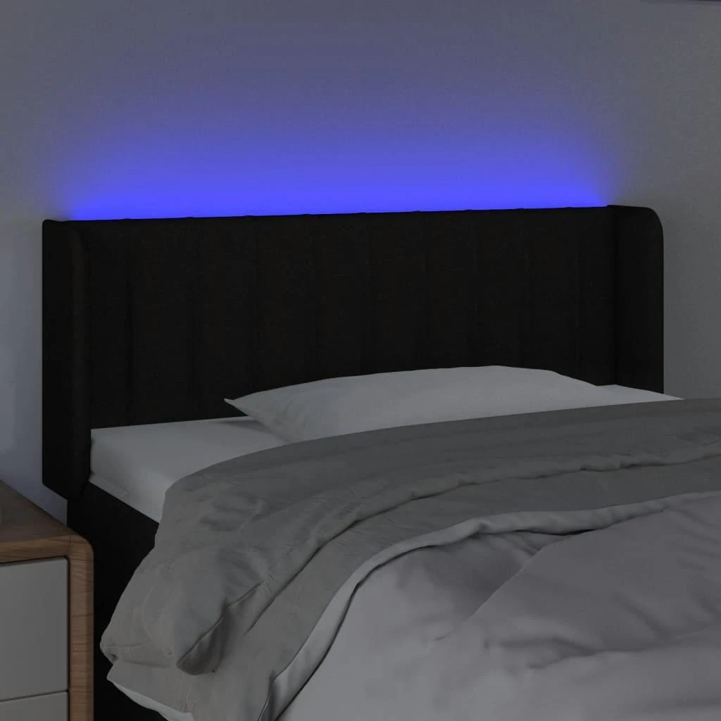Galvūgalis su LED, juodos spalvos, 83x16x78/88cm, audinys