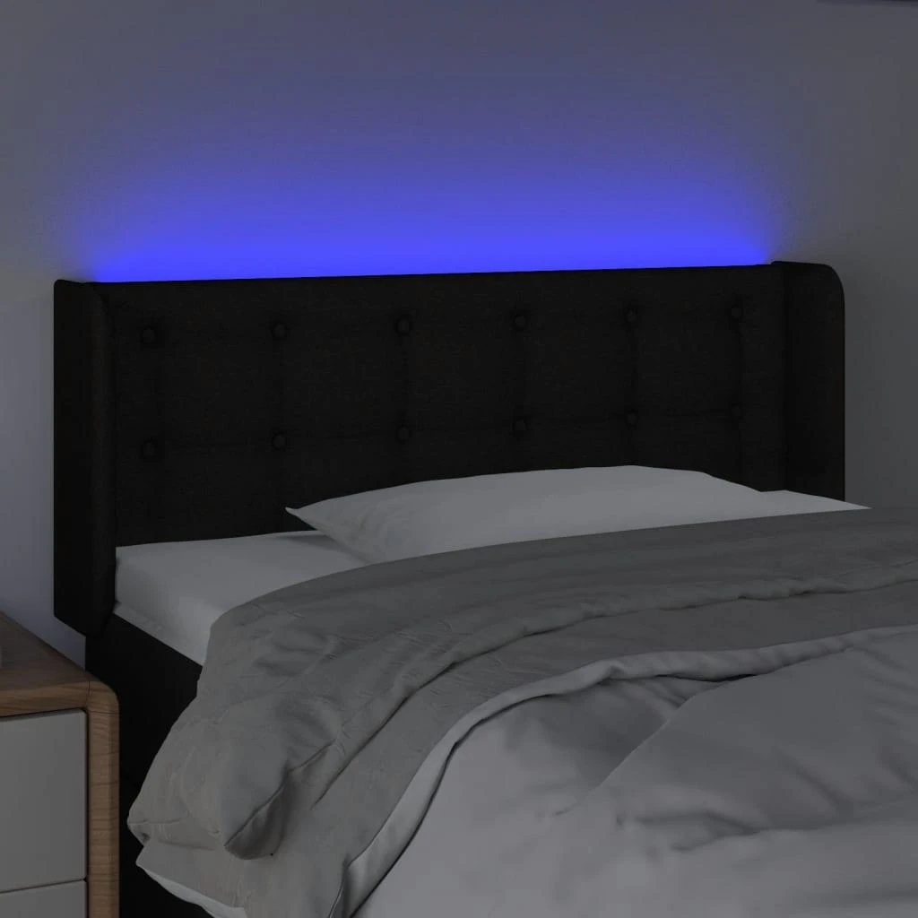Galvūgalis su LED, juodos spalvos, 83x16x78/88cm, audinys