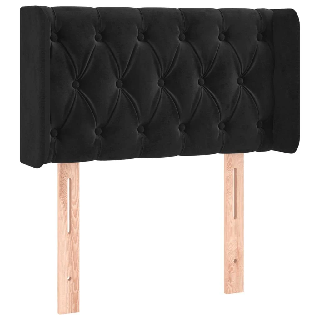 Galvūgalis su LED, juodos spalvos, 83x16x78/88cm, aksomas
