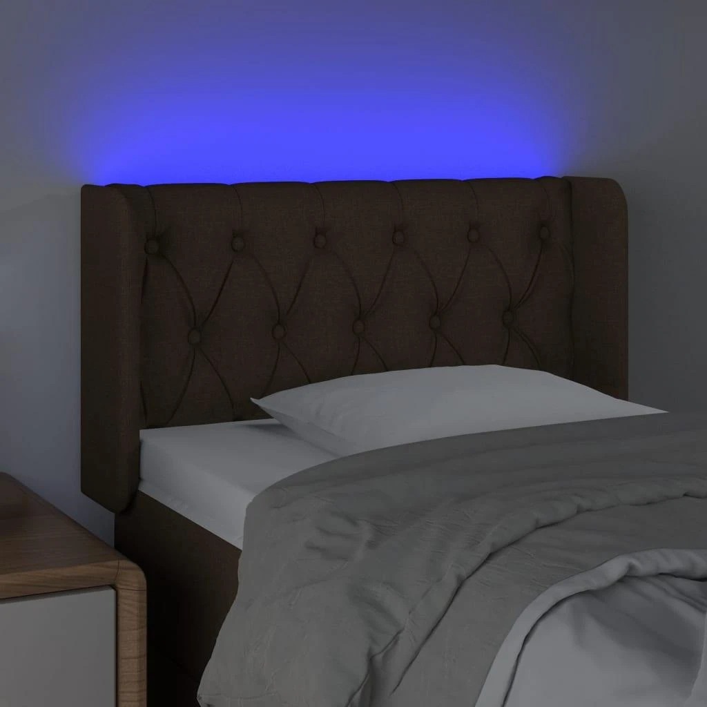 Galvūgalis su LED, juodos spalvos, 83x16x78/88cm, audinys
