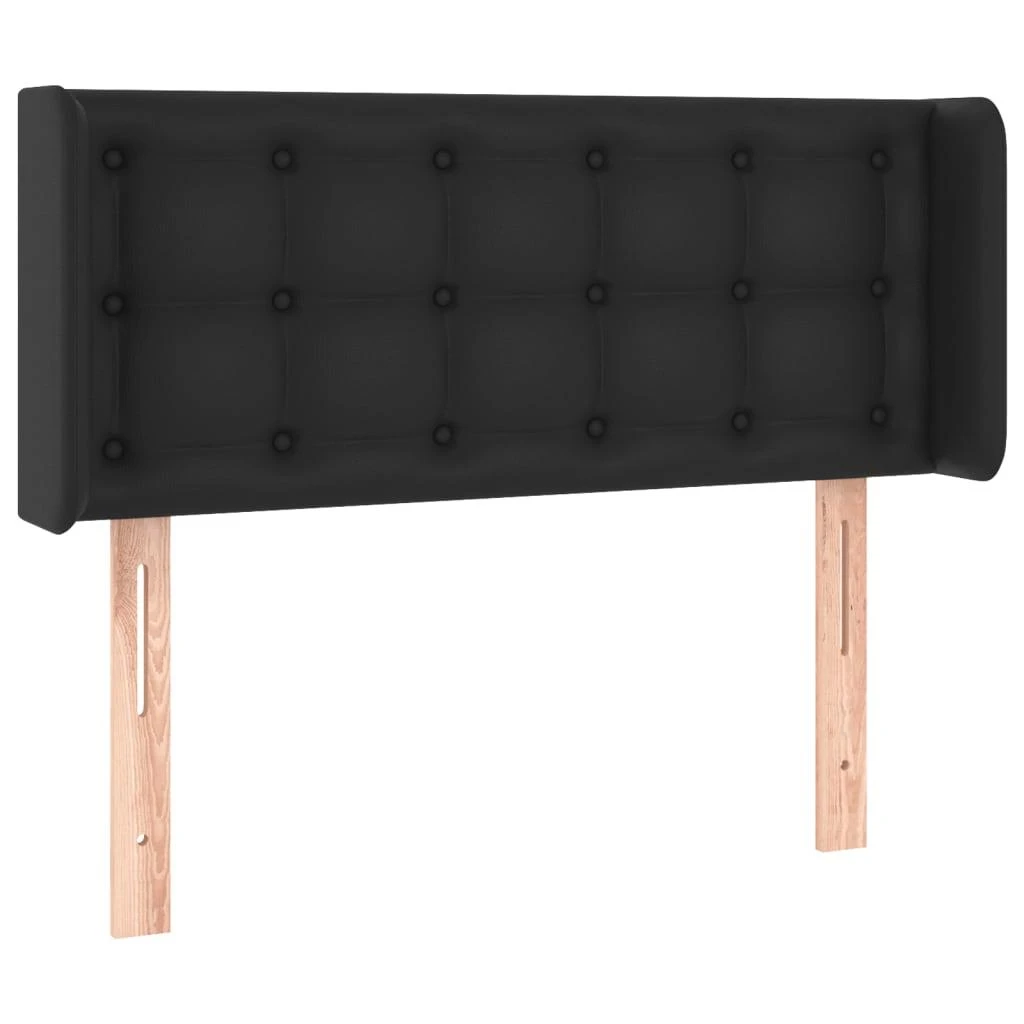 Galvūgalis su LED, juodos spalvos, 83x16x78/88cm, dirbtinė oda