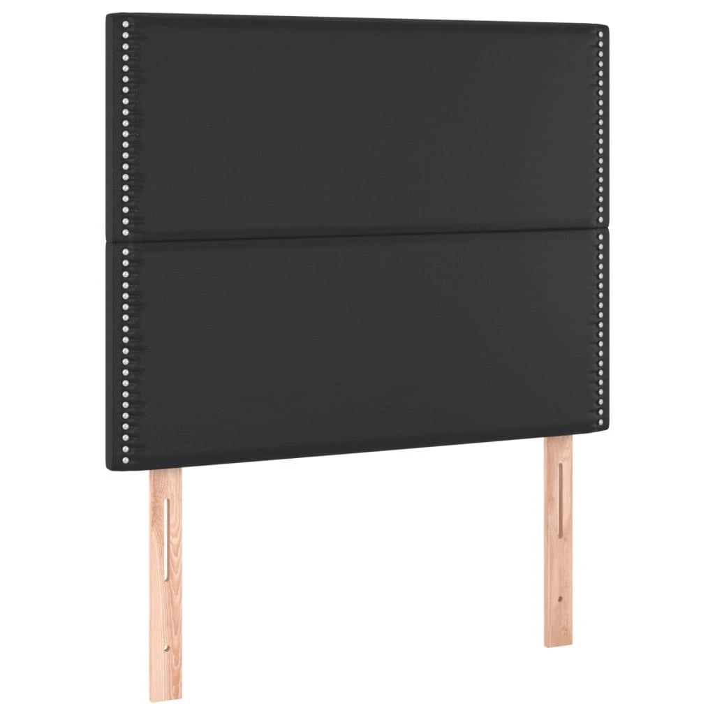 Galvūgalis su LED, juodos spalvos, 90x5x118/128cm, dirbtinė oda