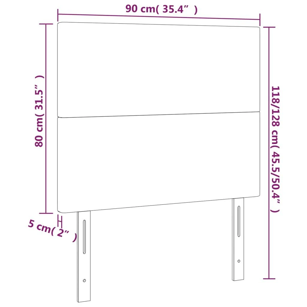 Galvūgalis su LED, juodos spalvos, 90x5x118/128cm, aksomas