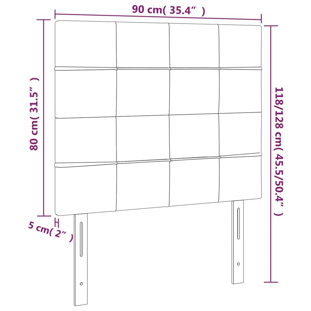 Galvūgalis su LED, juodos spalvos, 90x5x118/128cm, audinys