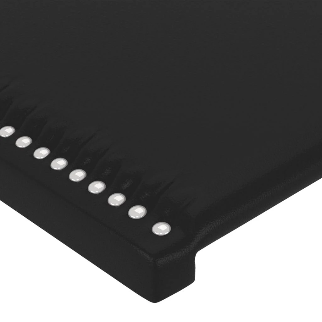 Galvūgalis su LED, juodos spalvos, 90x5x118/128cm, dirbtinė oda