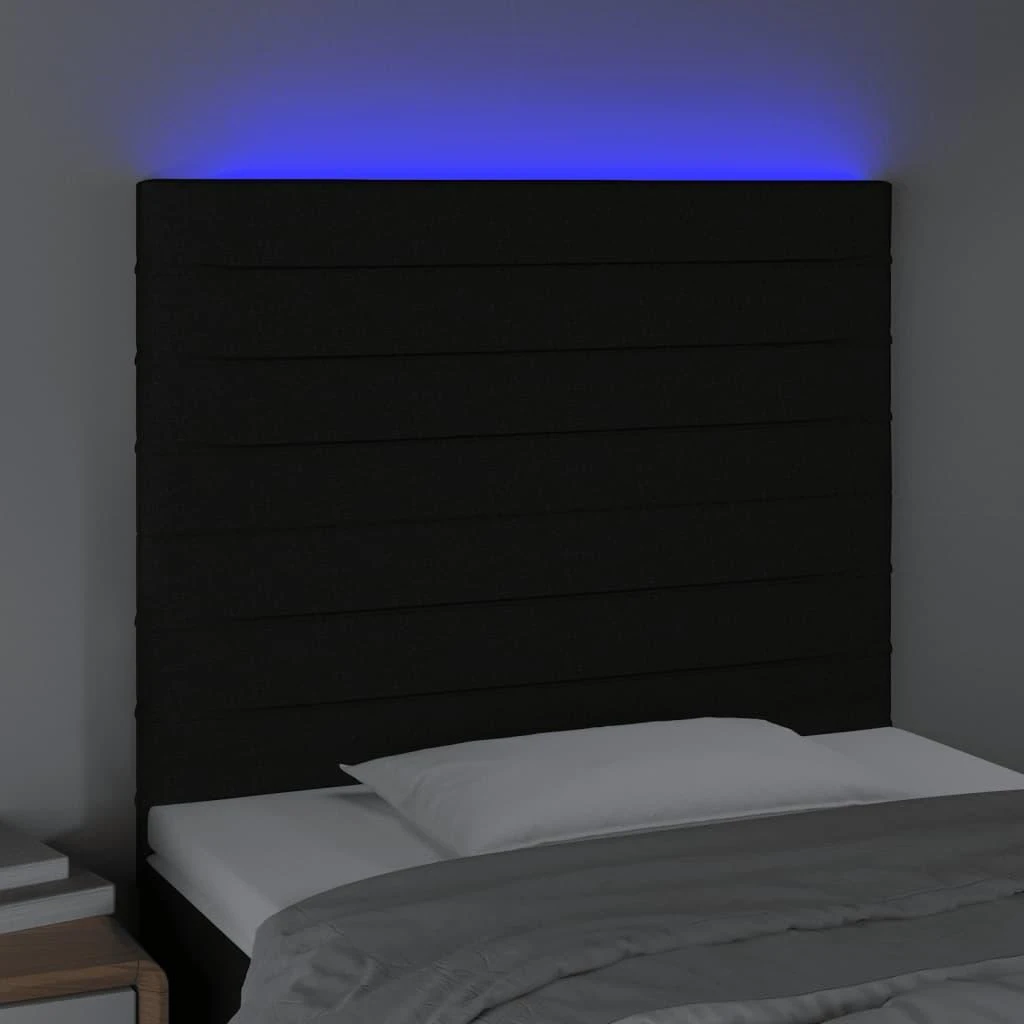 Galvūgalis su LED, juodos spalvos, 90x5x118/128cm, audinys