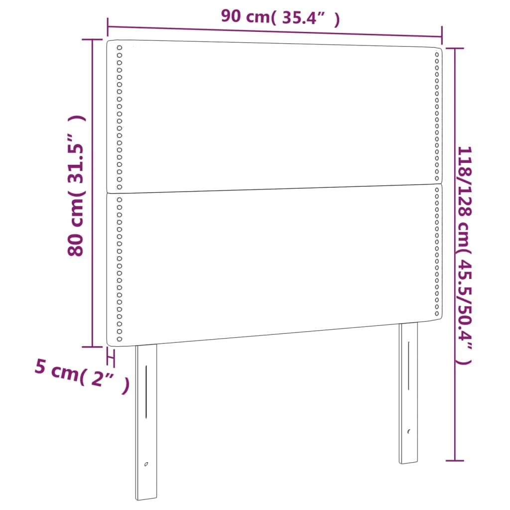 Galvūgalis su LED, juodos spalvos, 90x5x118/128cm, dirbtinė oda