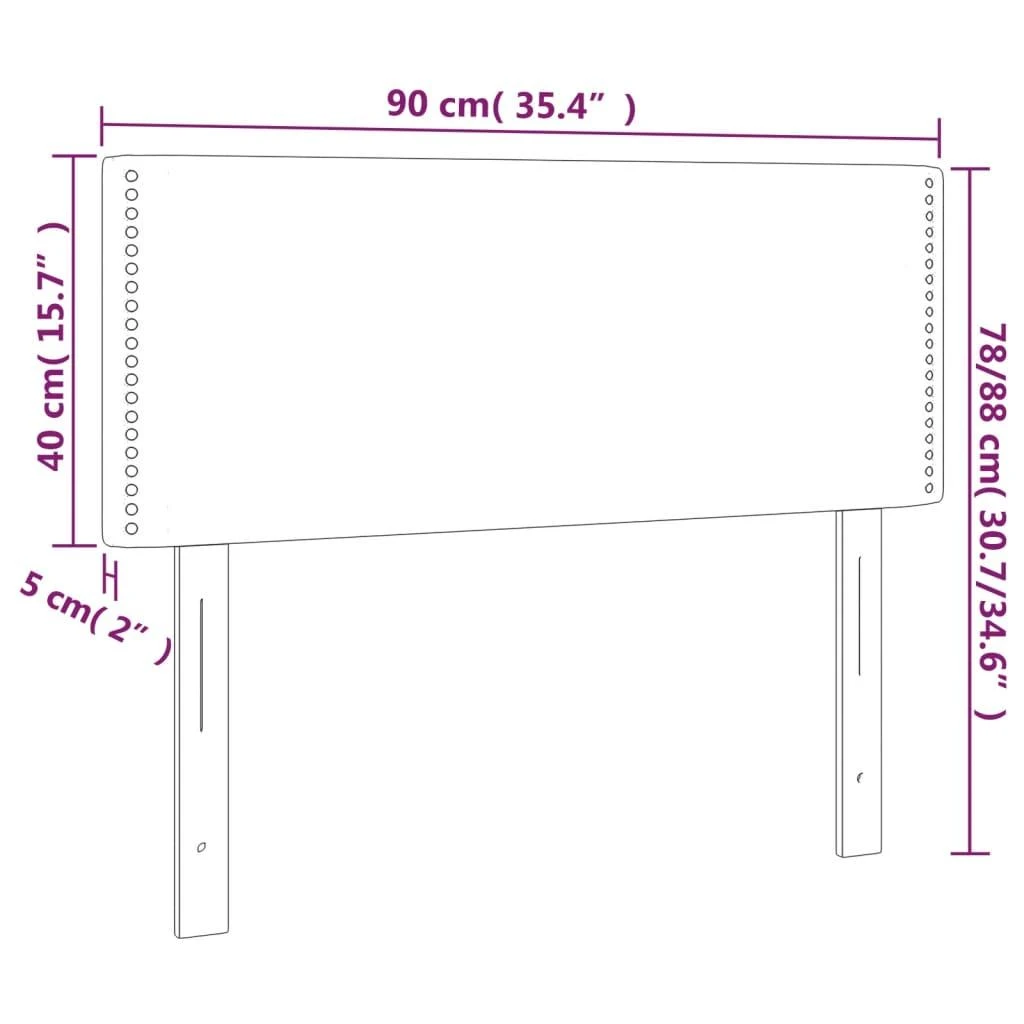 Galvūgalis su LED, juodos spalvos, 90x5x78/88cm, dirbtinė oda