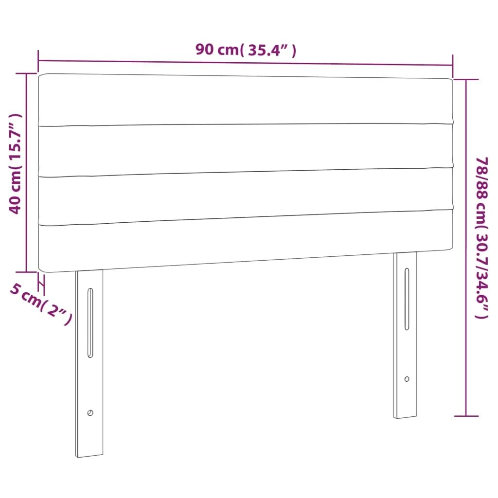 Galvūgalis su LED, juodos spalvos, 90x5x78/88cm, aksomas