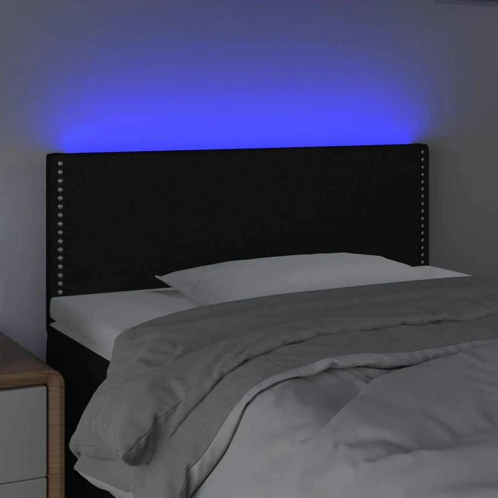 Galvūgalis su LED, juodos spalvos, 90x5x78/88cm, audinys