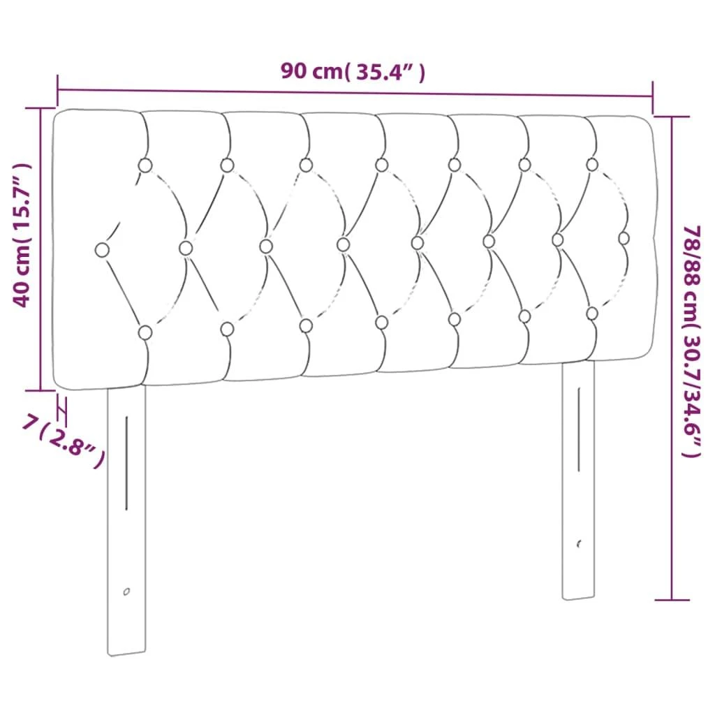 Galvūgalis su LED, juodos spalvos, 90x7x78/88cm, aksomas