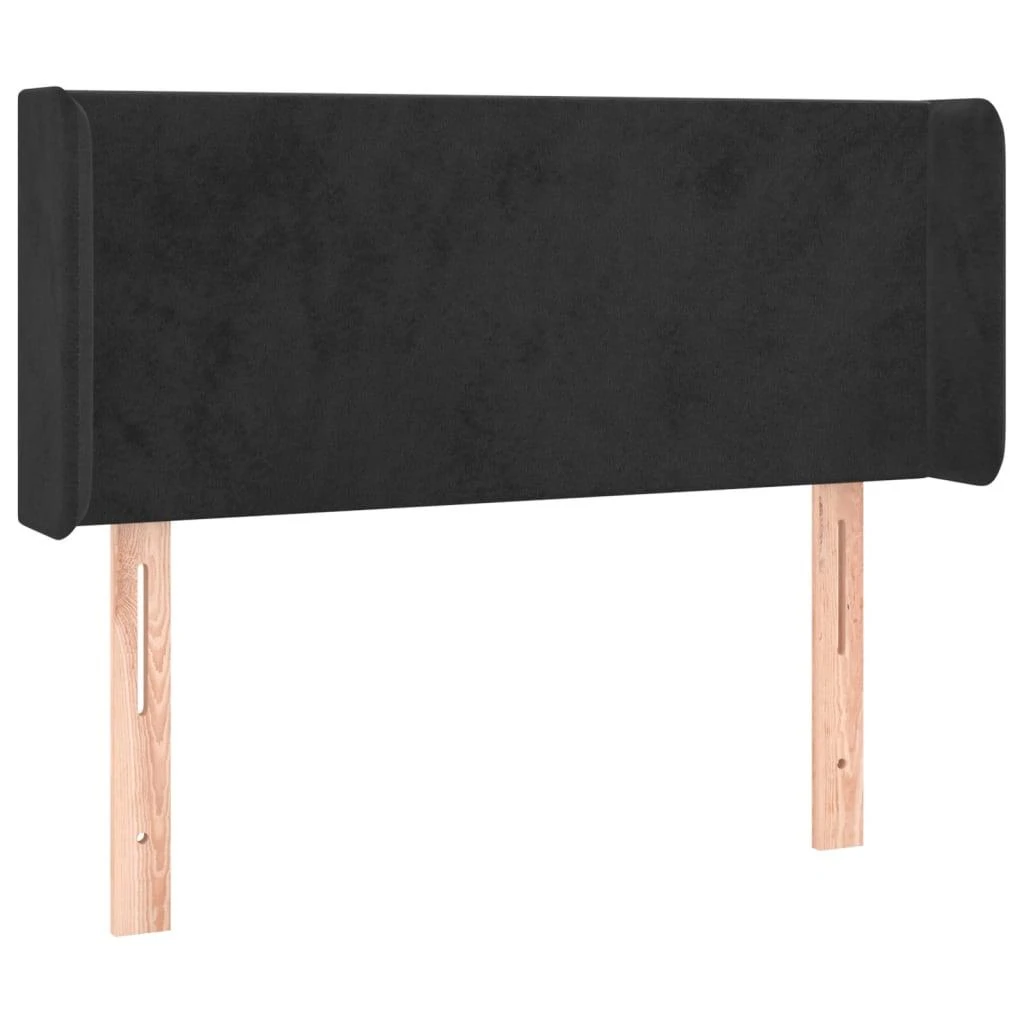 Galvūgalis su LED, juodos spalvos, 93x16x78/88cm, aksomas