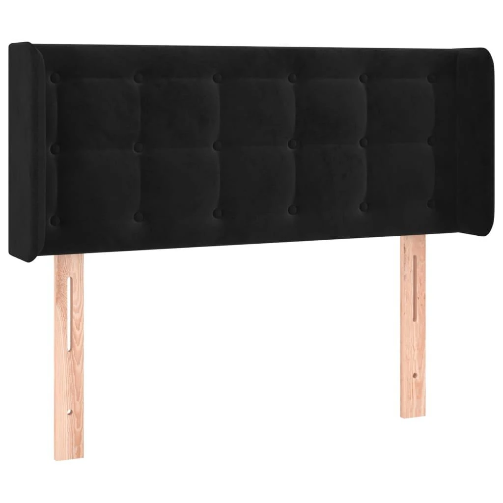 Galvūgalis su LED, juodos spalvos, 93x16x78/88cm, aksomas