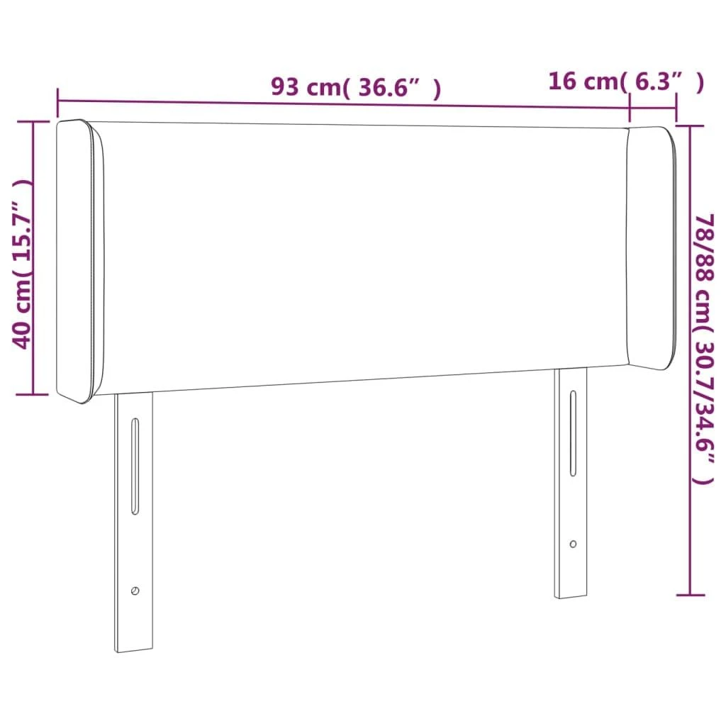 Galvūgalis su LED, juodos spalvos, 93x16x78/88cm, audinys