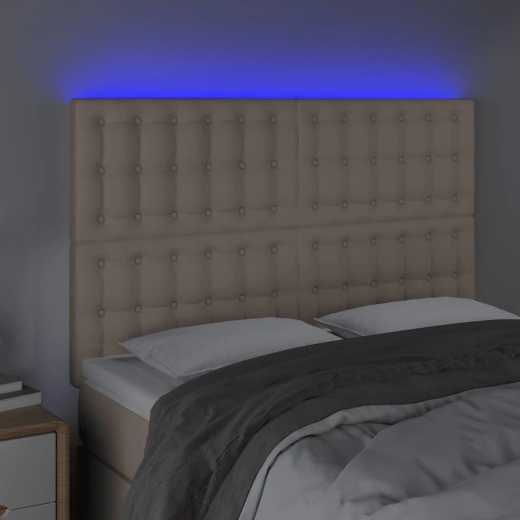 Galvūgalis su LED, kapučino spalvos, 144x5x118/128cm