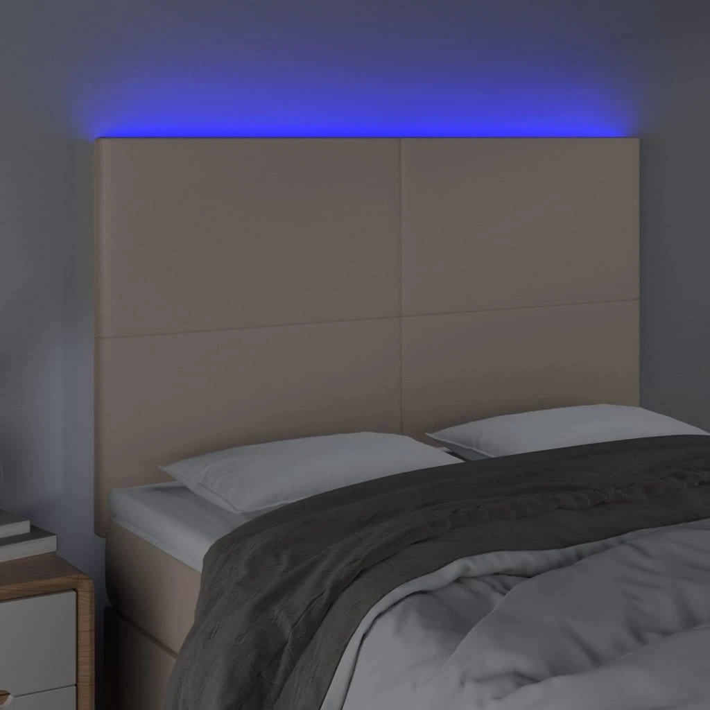 Galvūgalis su LED, kapučino spalvos, 144x5x118/128cm
