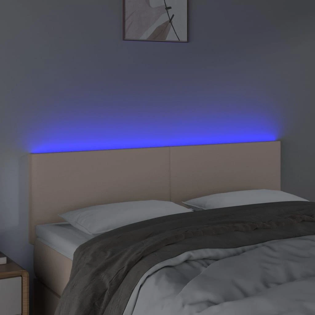 Galvūgalis su LED, kapučino spalvos, 144x5x78/88cm