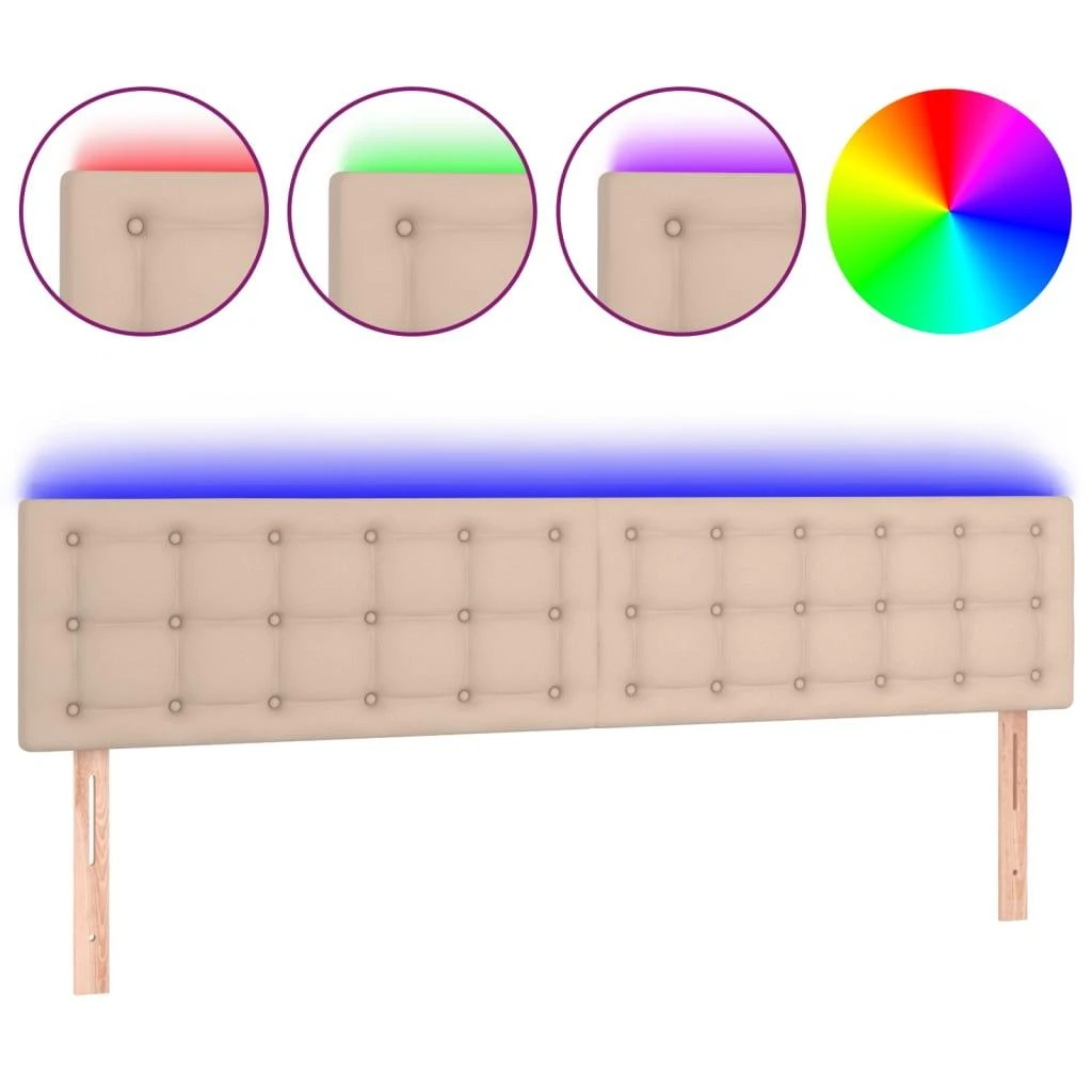 Galvūgalis su LED, kapučino spalvos, 160x5x78/88cm