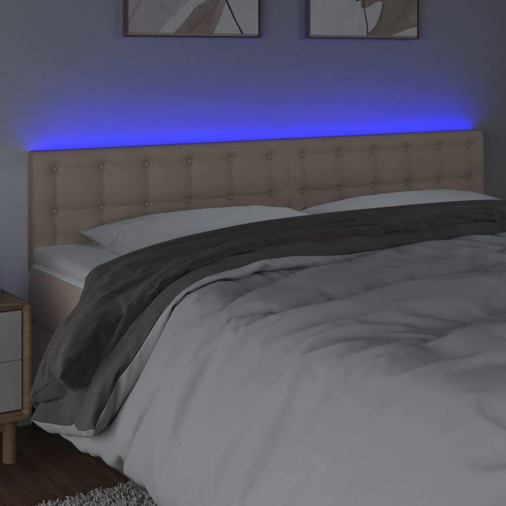 Galvūgalis su LED, kapučino spalvos, 160x5x78/88cm