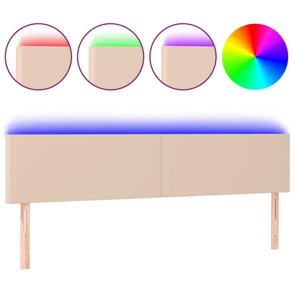 Galvūgalis su LED, kapučino spalvos, 180x5x78/88cm