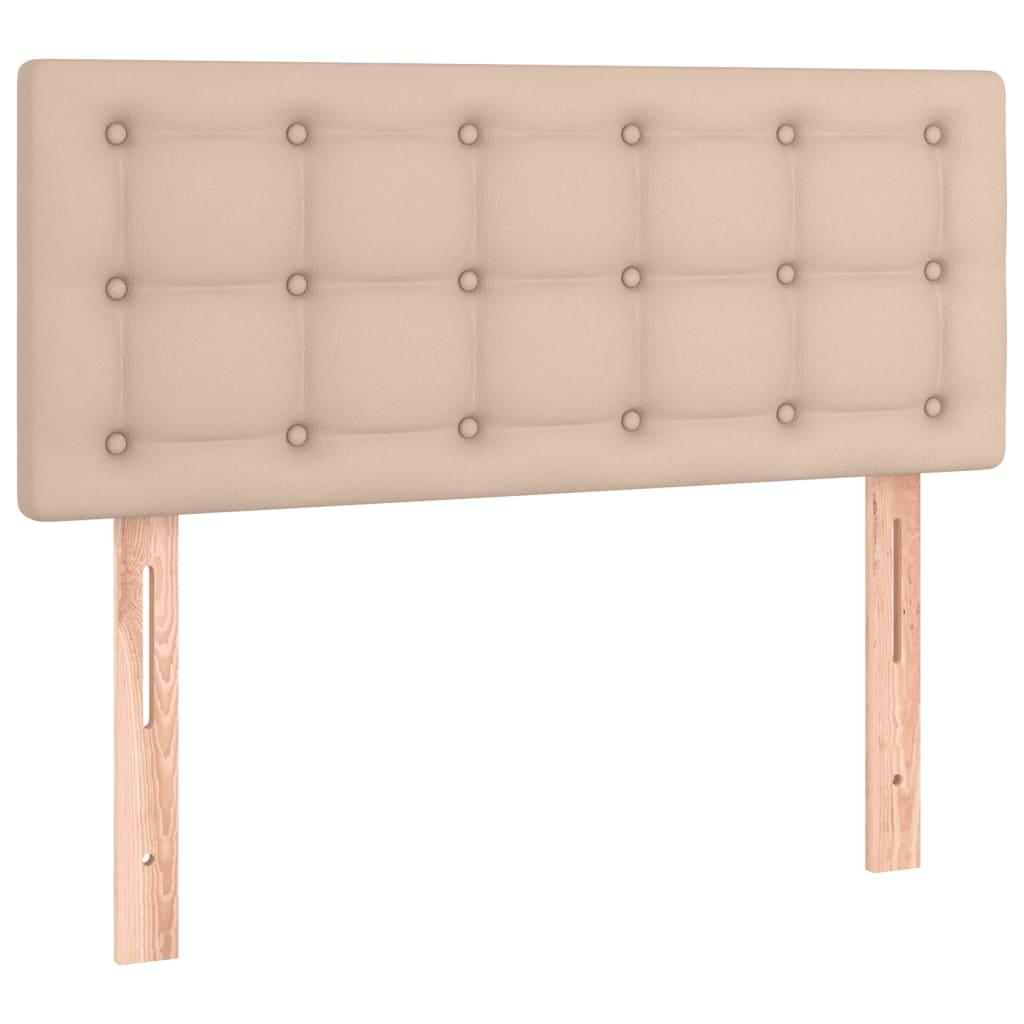 Galvūgalis su LED, kapučino spalvos, 80x5x78/88cm, dirbtinė oda