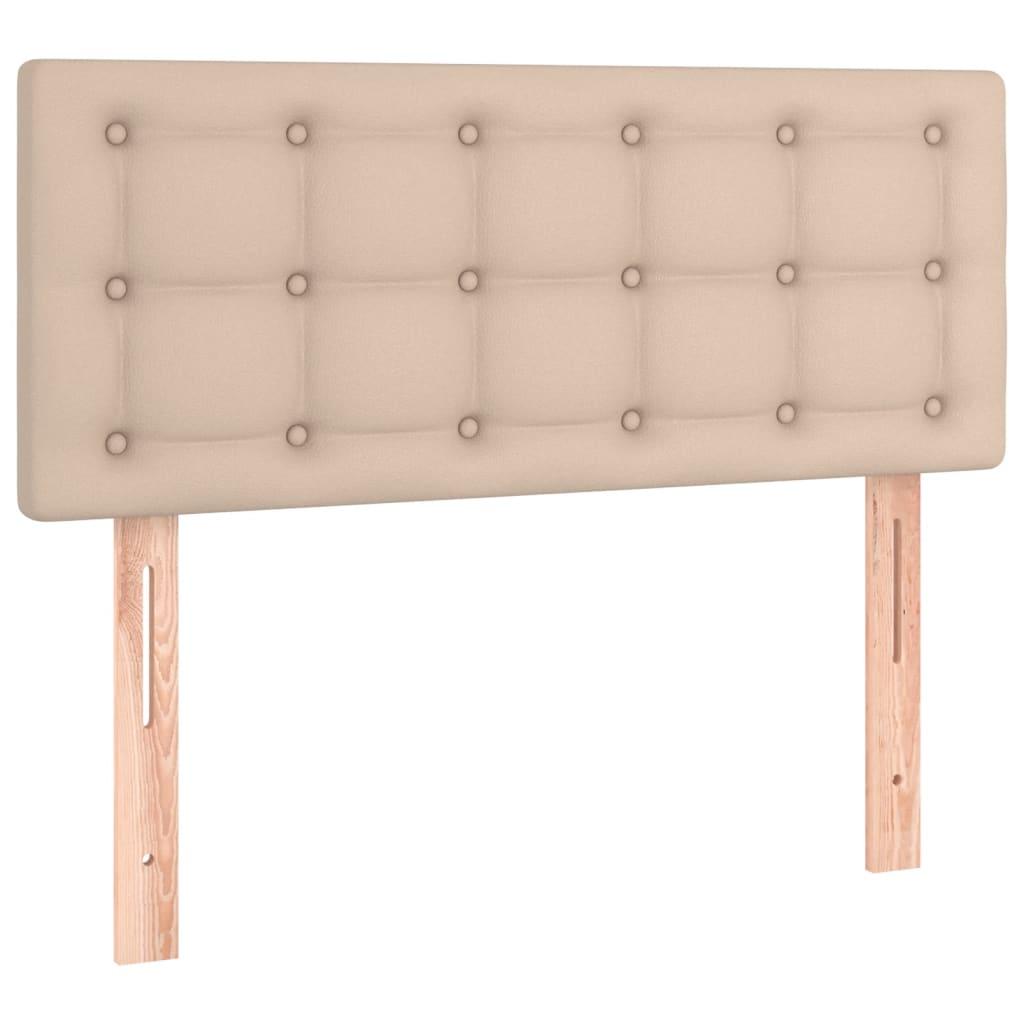 Galvūgalis su LED, kapučino spalvos, 90x5x78/88cm, dirbtinė oda