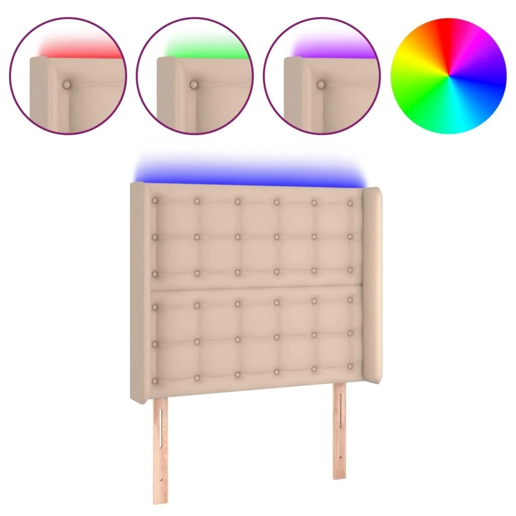 Galvūgalis su LED, kapučino spalvos, 93x16x118/128cm