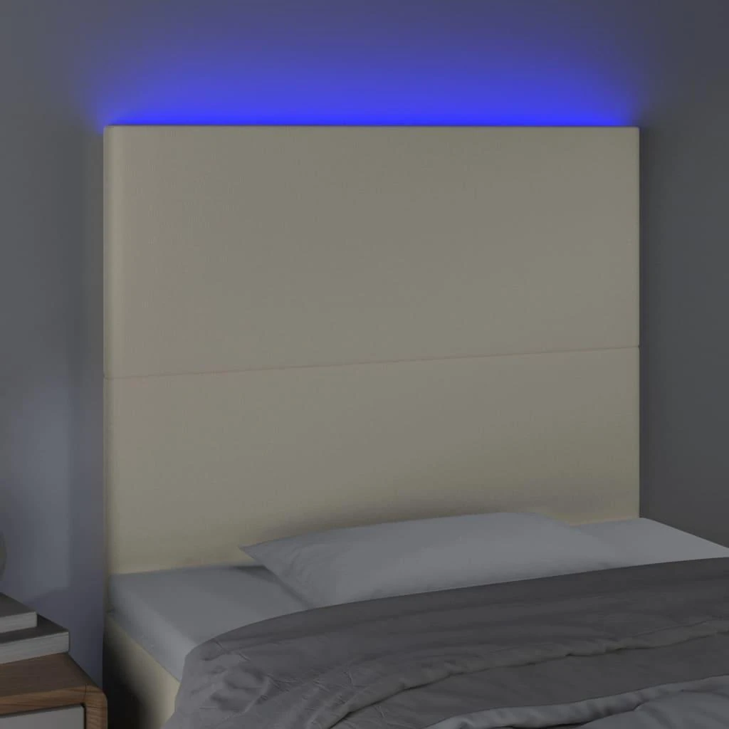 Galvūgalis su LED, kreminės spalvos, 100x5x118/128 cm