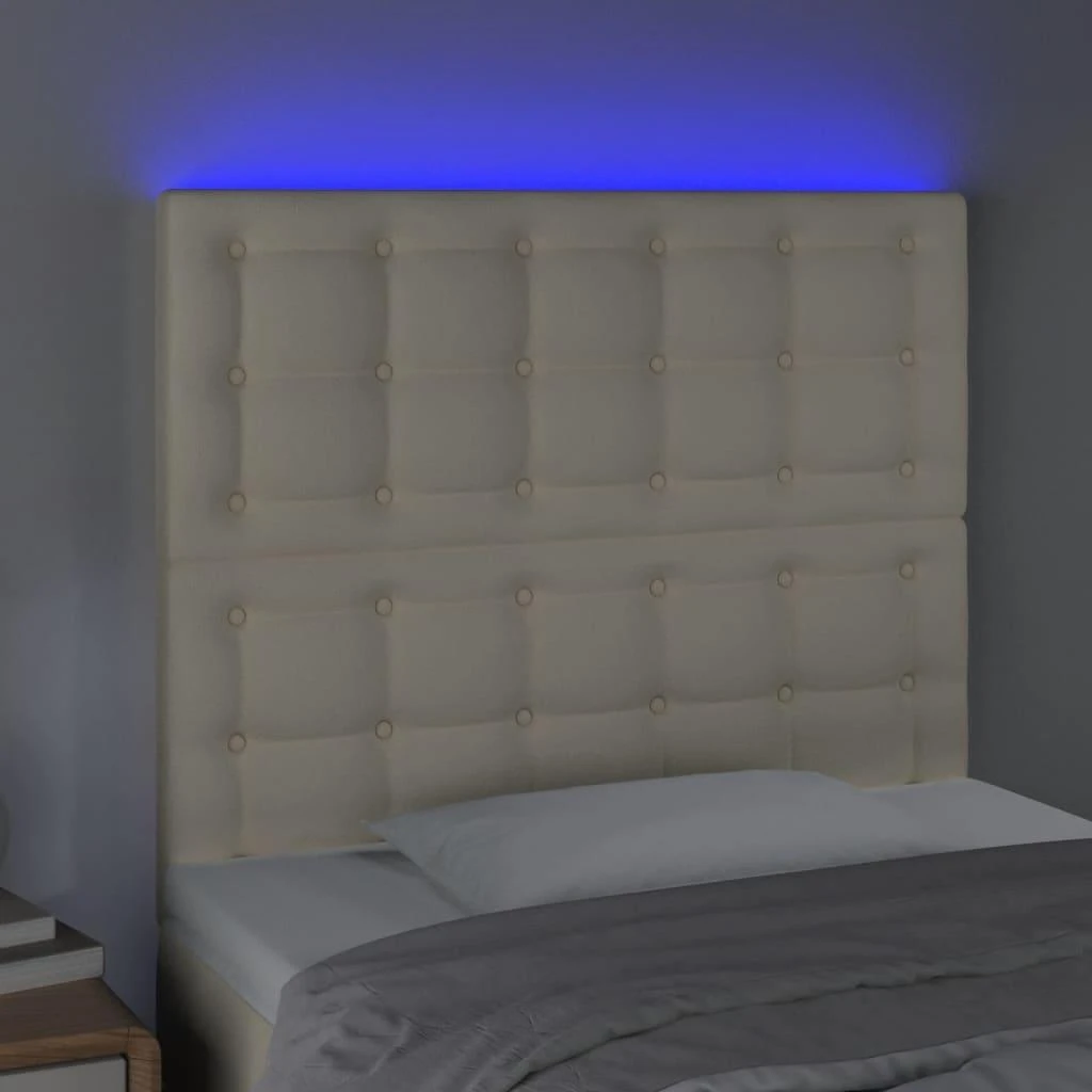 Galvūgalis su LED, kreminės spalvos, 100x5x118/128 cm