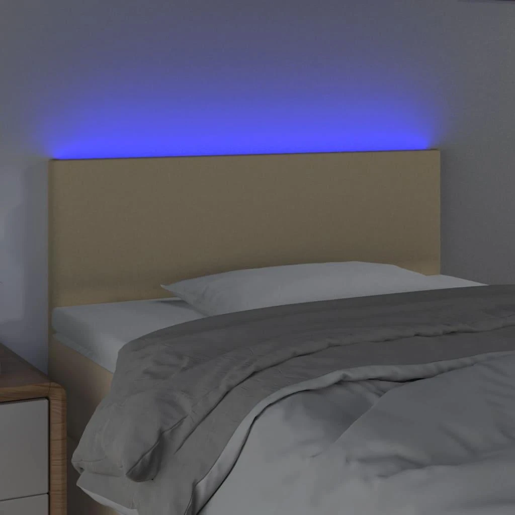 Galvūgalis su LED, kreminės spalvos, 100x5x78/88cm, audinys