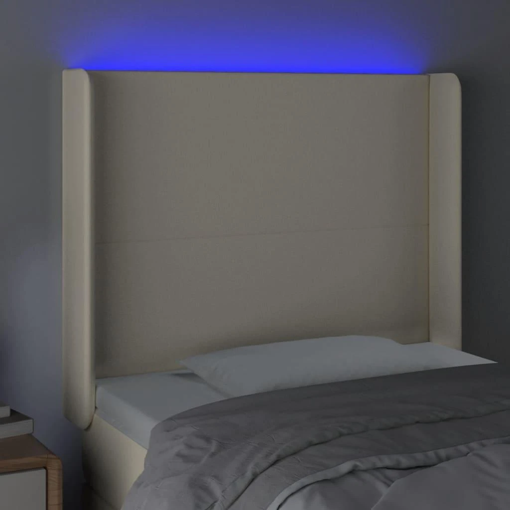 Galvūgalis su LED, kreminės spalvos, 103x16x118/128 cm