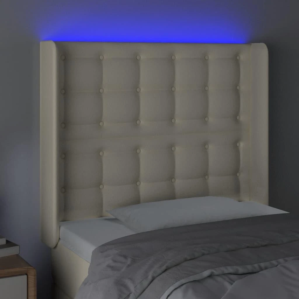 Galvūgalis su LED, kreminės spalvos, 103x16x118/128 cm