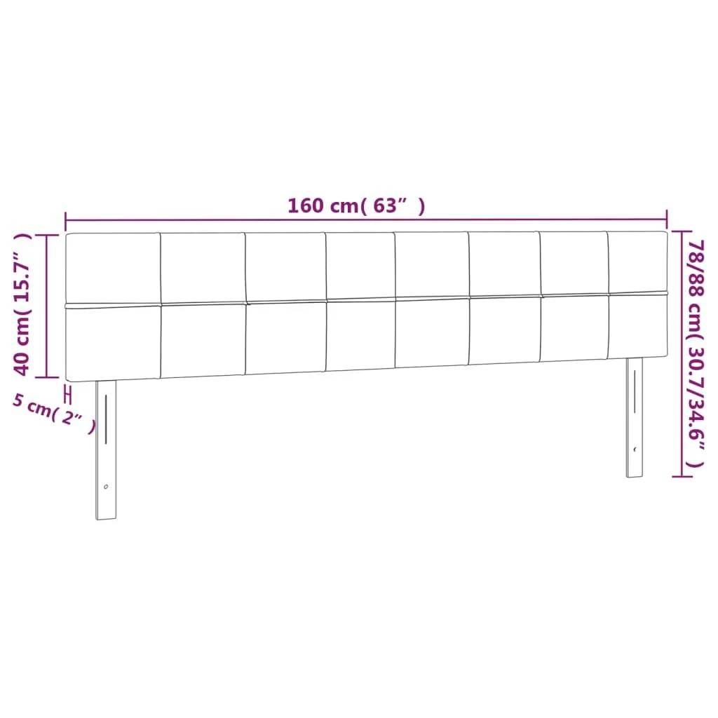 Galvūgalis su LED, kreminės spalvos, 160x5x78/88cm, audinys