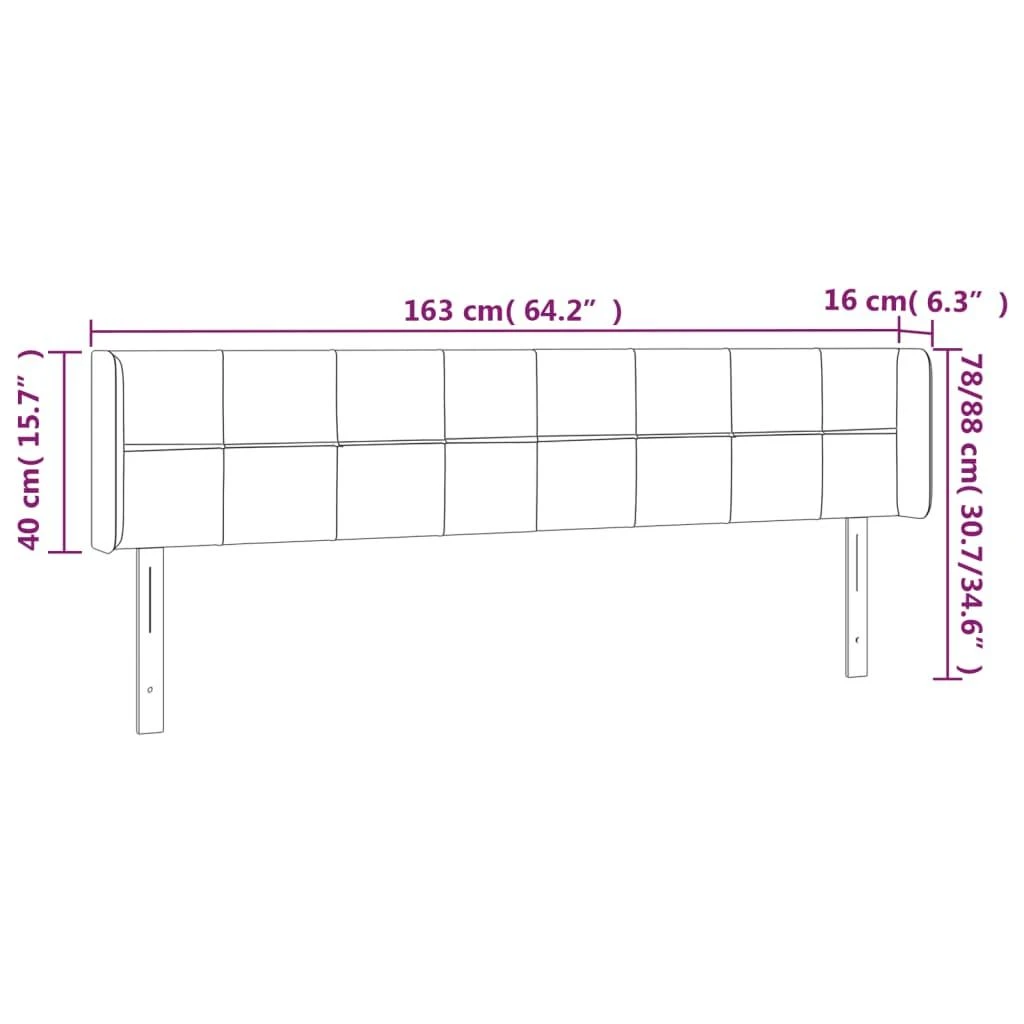 Galvūgalis su LED, kreminės spalvos, 163x16x78/88cm, audinys