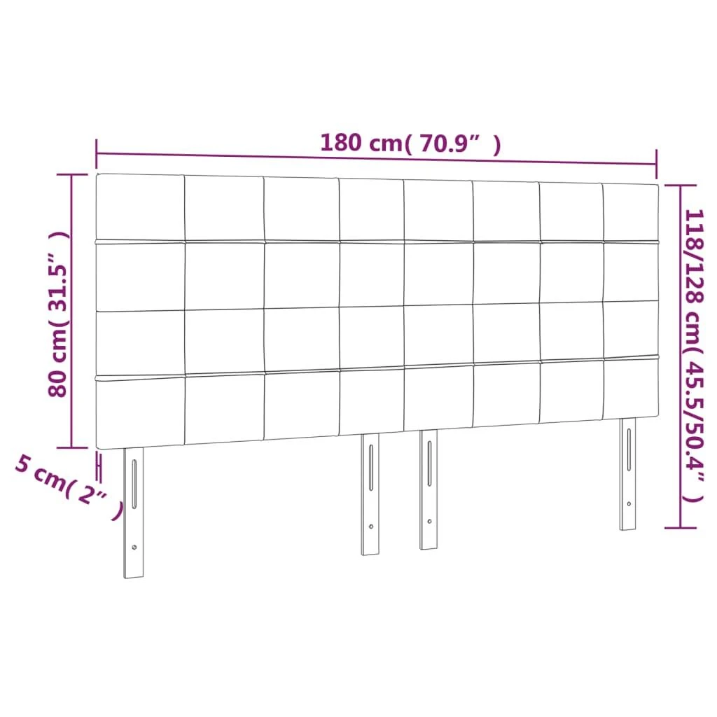 Galvūgalis su LED, kreminės spalvos, 180x5x118/128cm, audinys