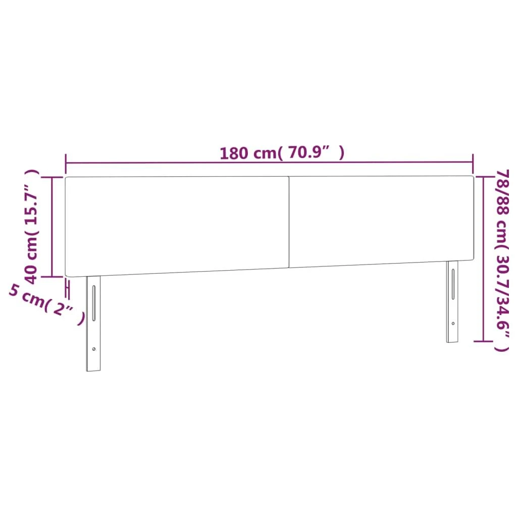 Galvūgalis su LED, kreminės spalvos, 180x5x78/88cm, audinys
