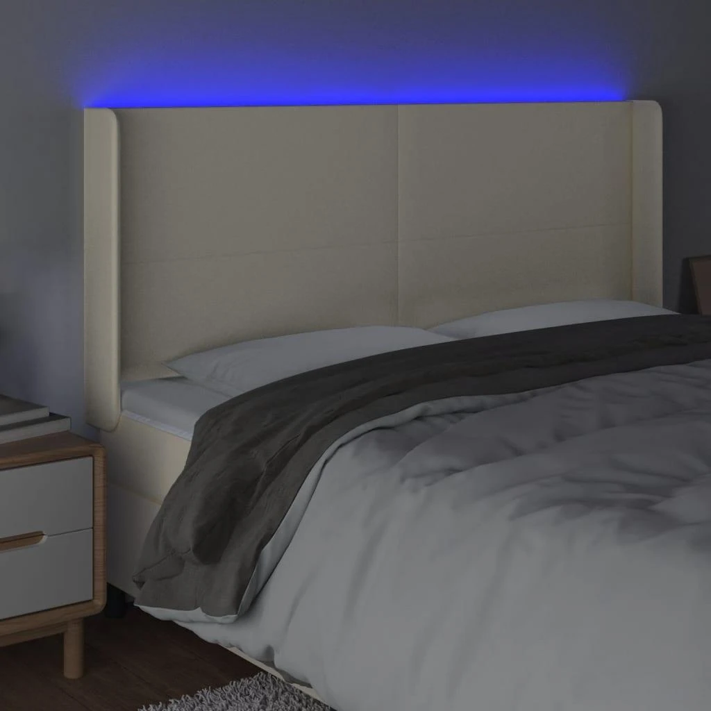 Galvūgalis su LED, kreminės spalvos, 183x16x118/128 cm