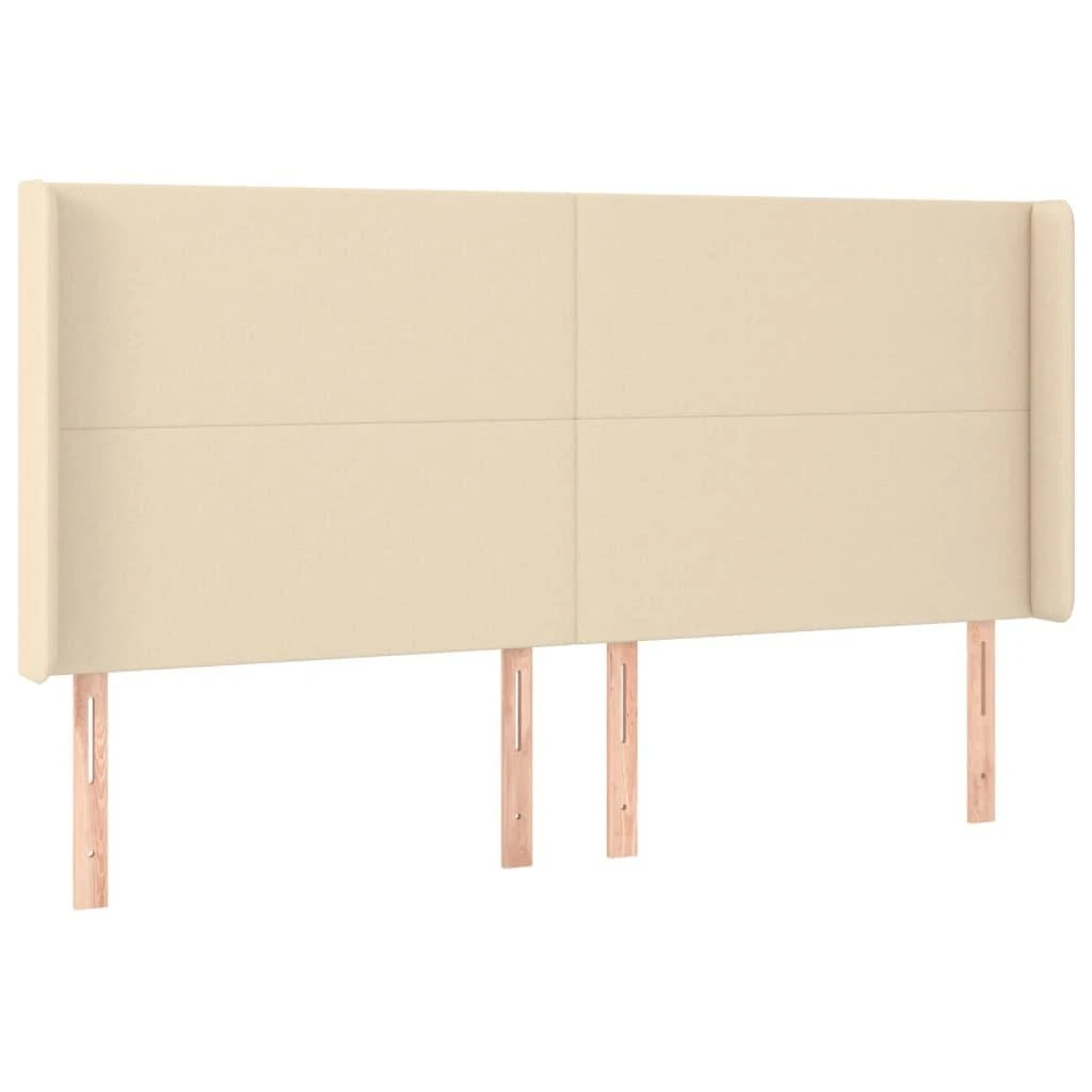 Galvūgalis su LED, kreminės spalvos, 203x16x118/128cm, audinys