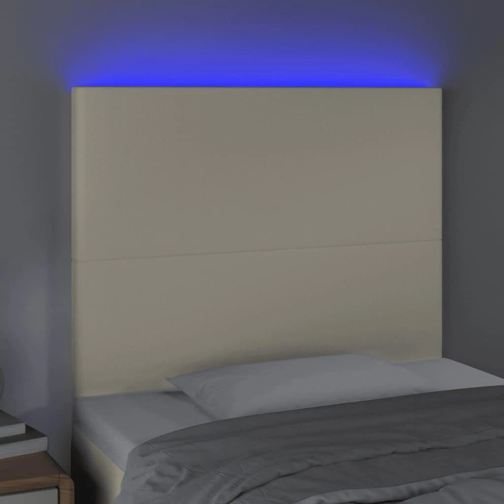 Galvūgalis su LED, kreminės spalvos, 80x5x118/128 cm