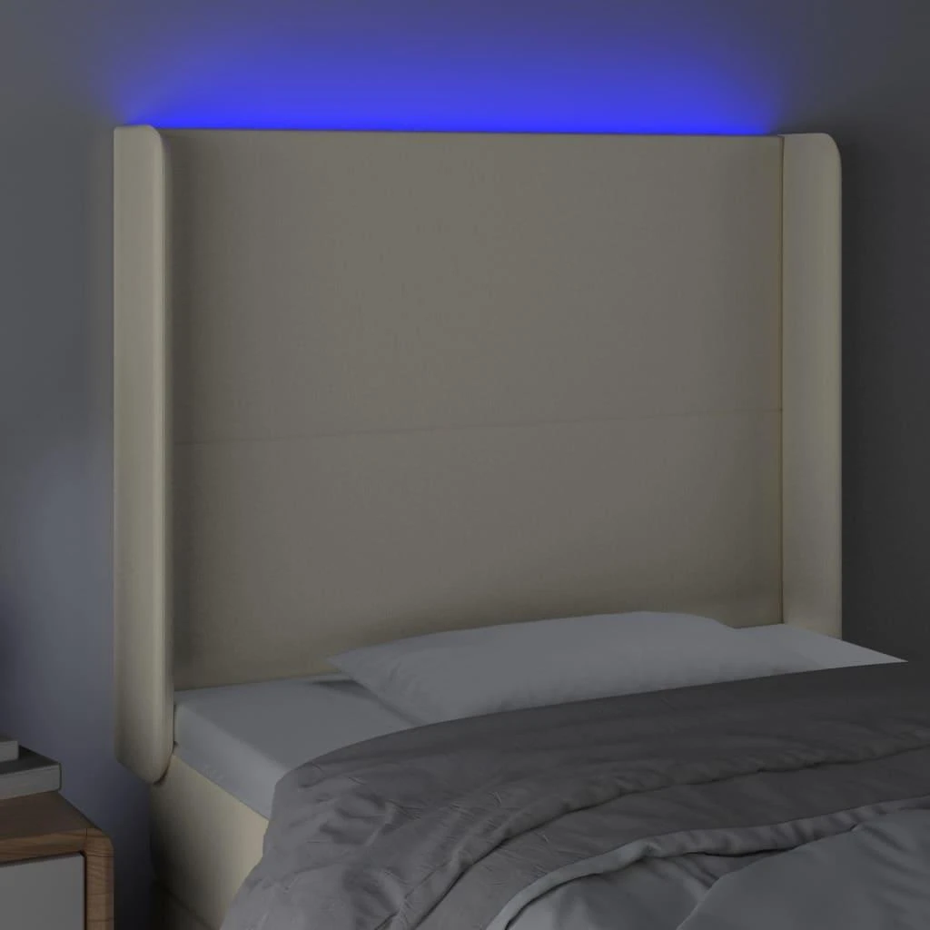 Galvūgalis su LED, kreminės spalvos, 83x16x118/128 cm