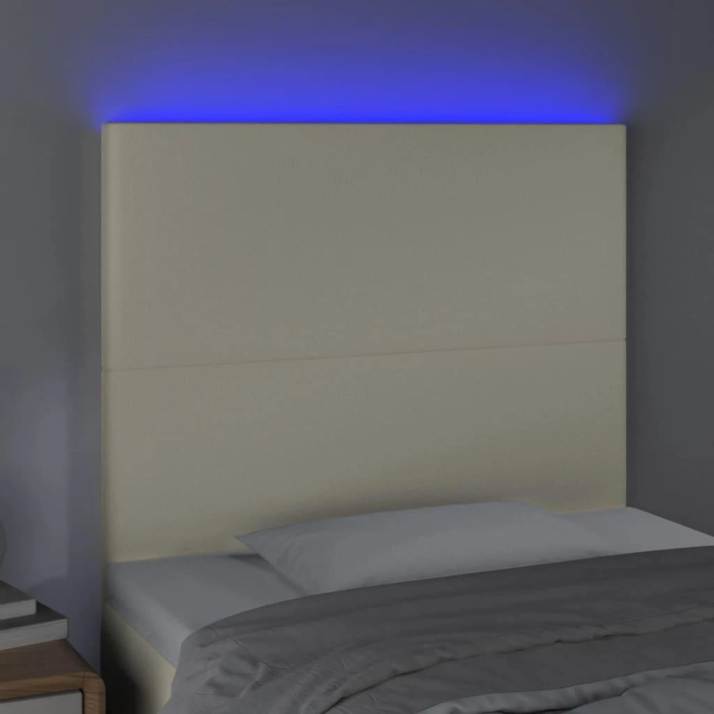 Galvūgalis su LED, kreminės spalvos, 90x5x118/128 cm