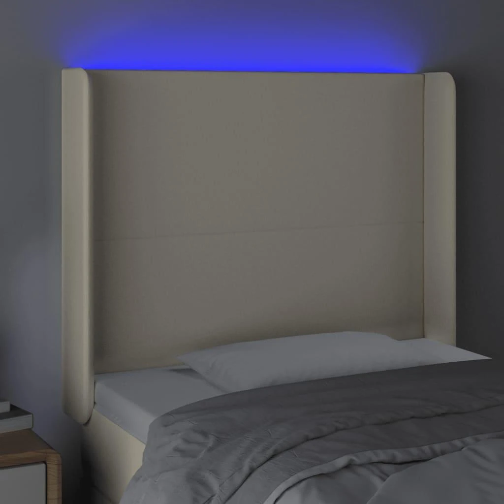 Galvūgalis su LED, kreminės spalvos, 93x16x118/128 cm